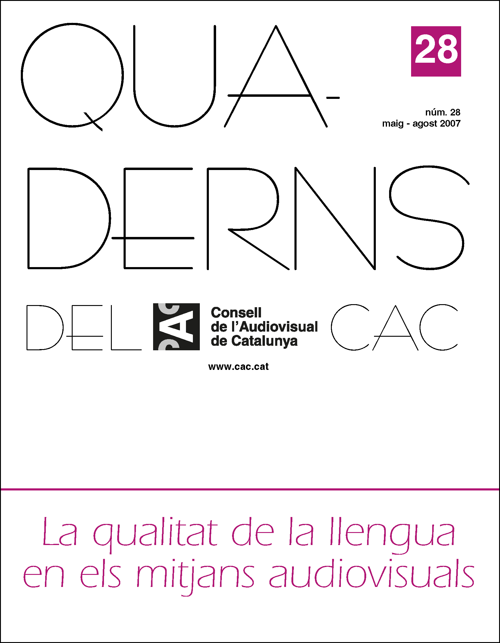 PORTADA QUADERNS DEL CAC NÚM. 28