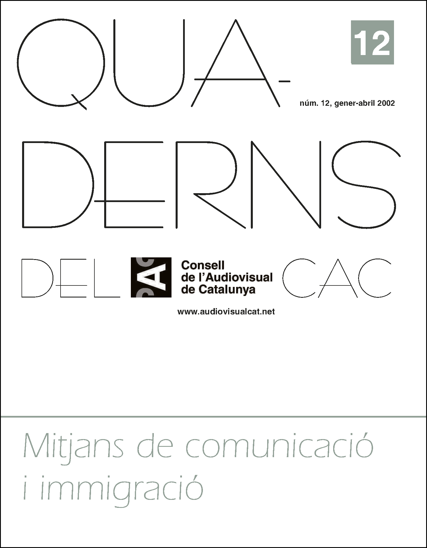 PORTADA QUADERNS DEL CAC NÚM. 12