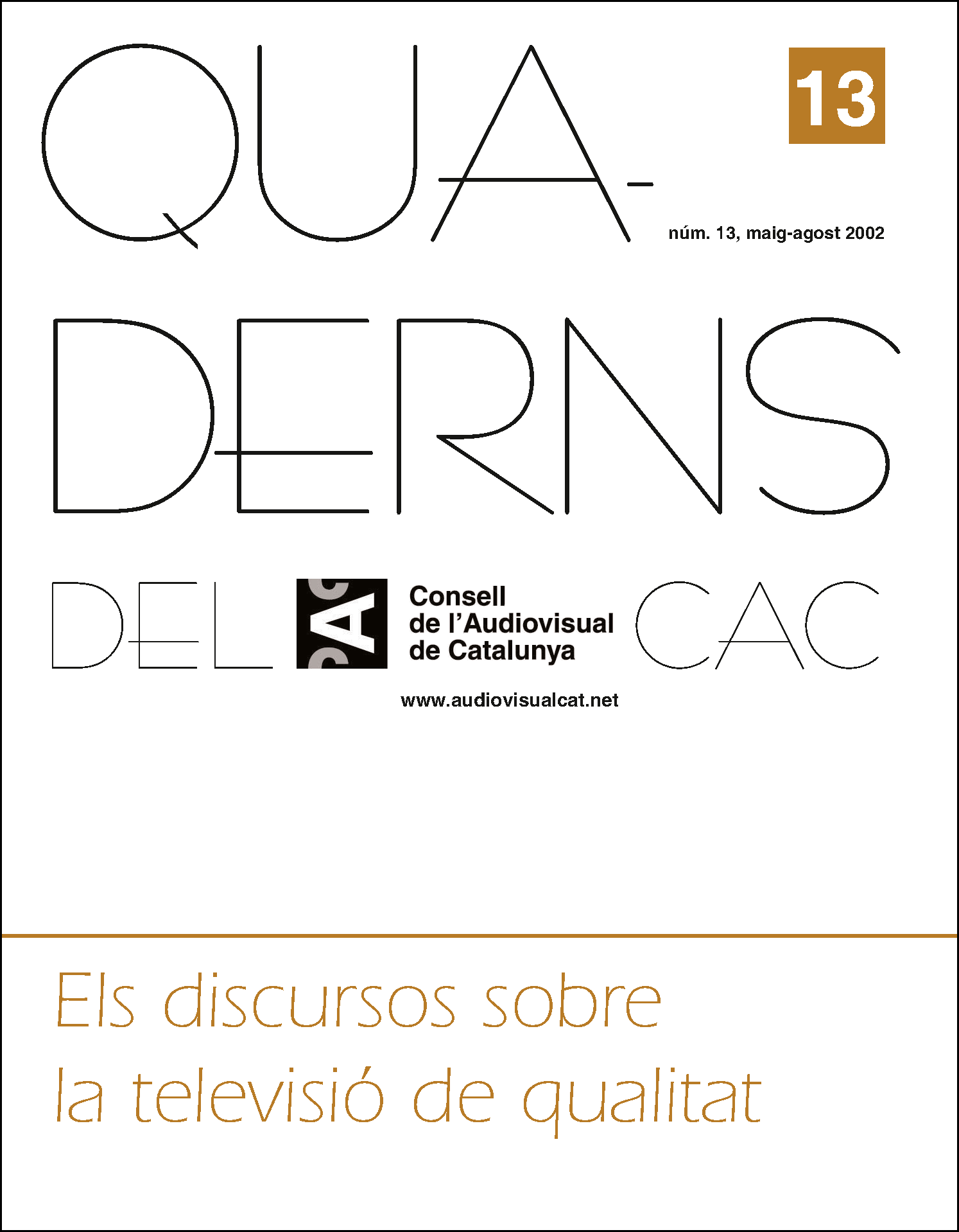 PORTADA QUADERNS DEL CAC NÚM. 13