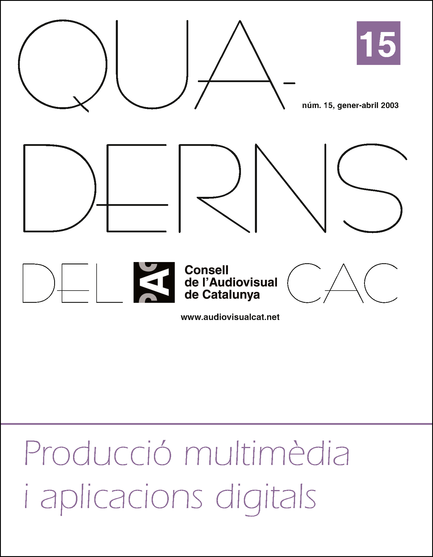 PORTADA QUADERNS DEL CAC NÚM.15