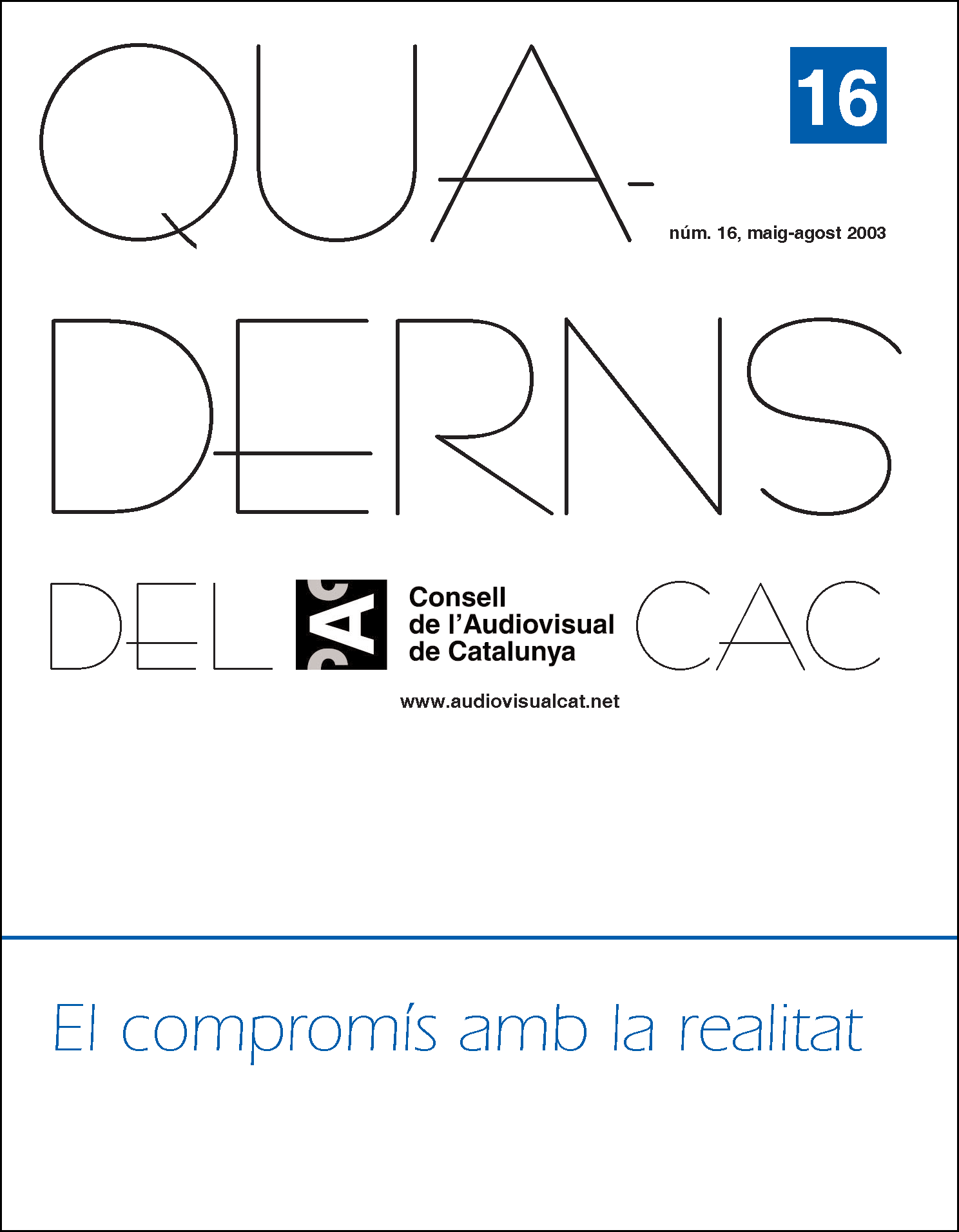 PORTADA QUADERNS DEL CAC NÚM. 16