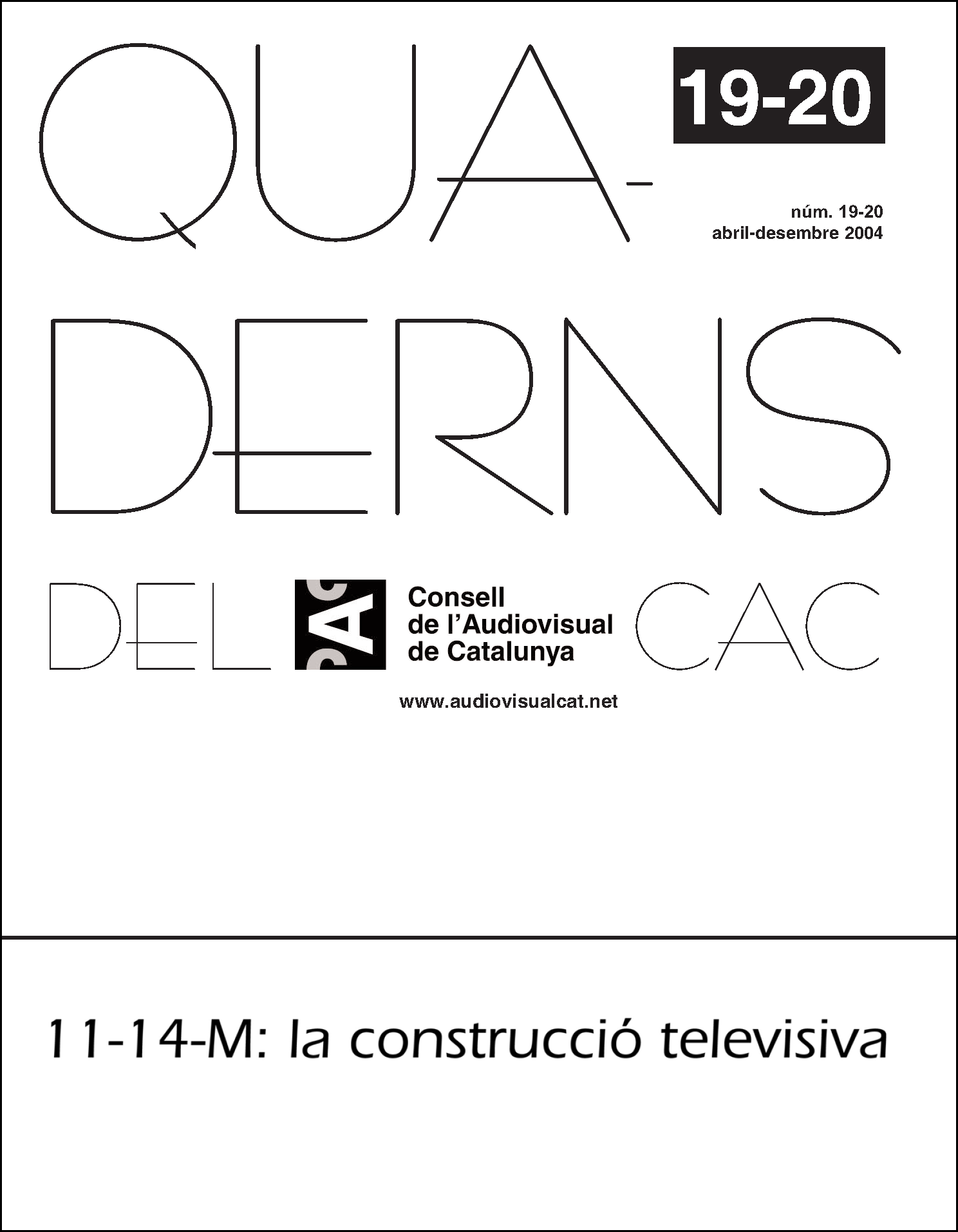 PORTADA QUADERNS CAC NÚM. 19-20