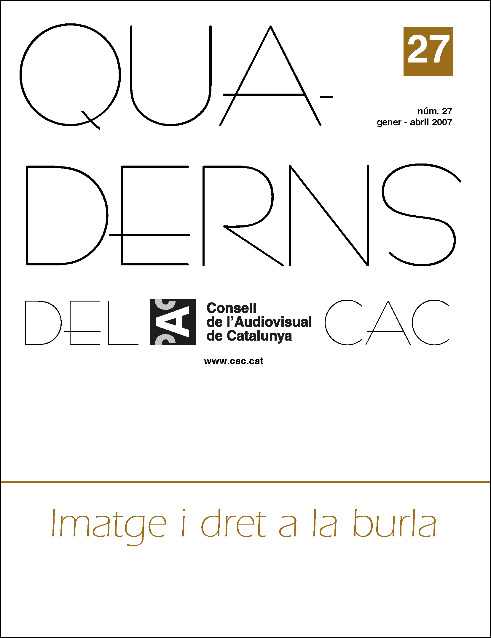 PORTADA QUADERNS DEL CAC NÚM. 27