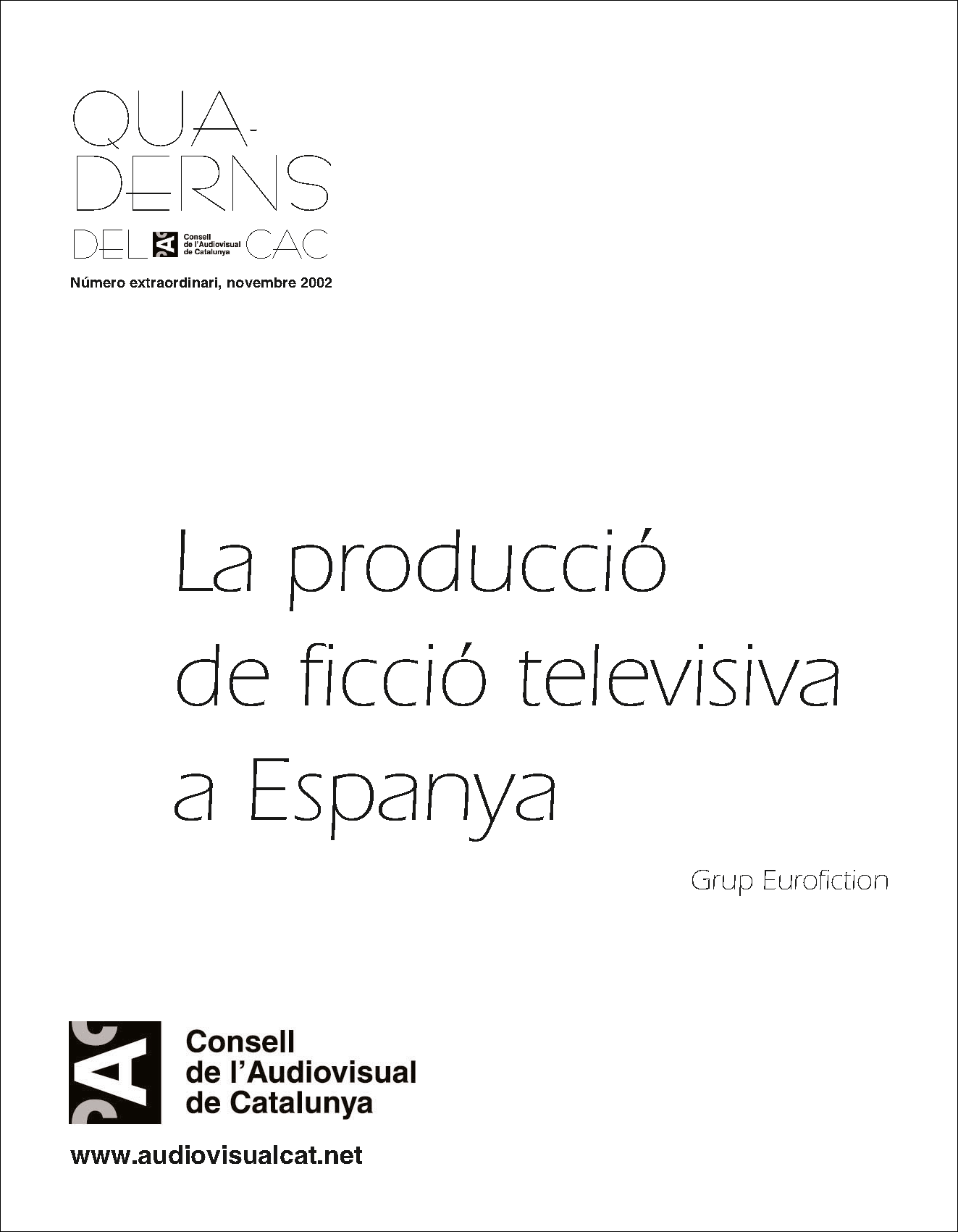 PORTADA QUADERNS DEL CAC NÚM. EXTRAORDINARI FICCIÓ