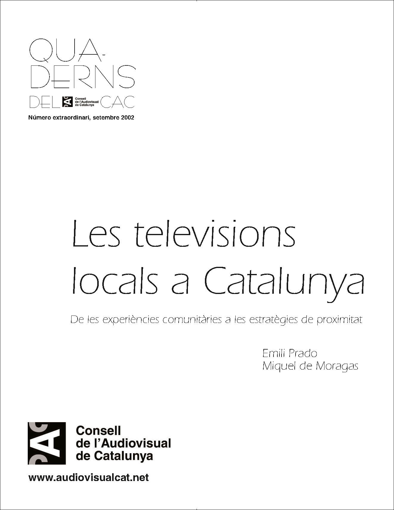 PORTADA QUADERNS DEL CAC NÚM. TV LOCAL