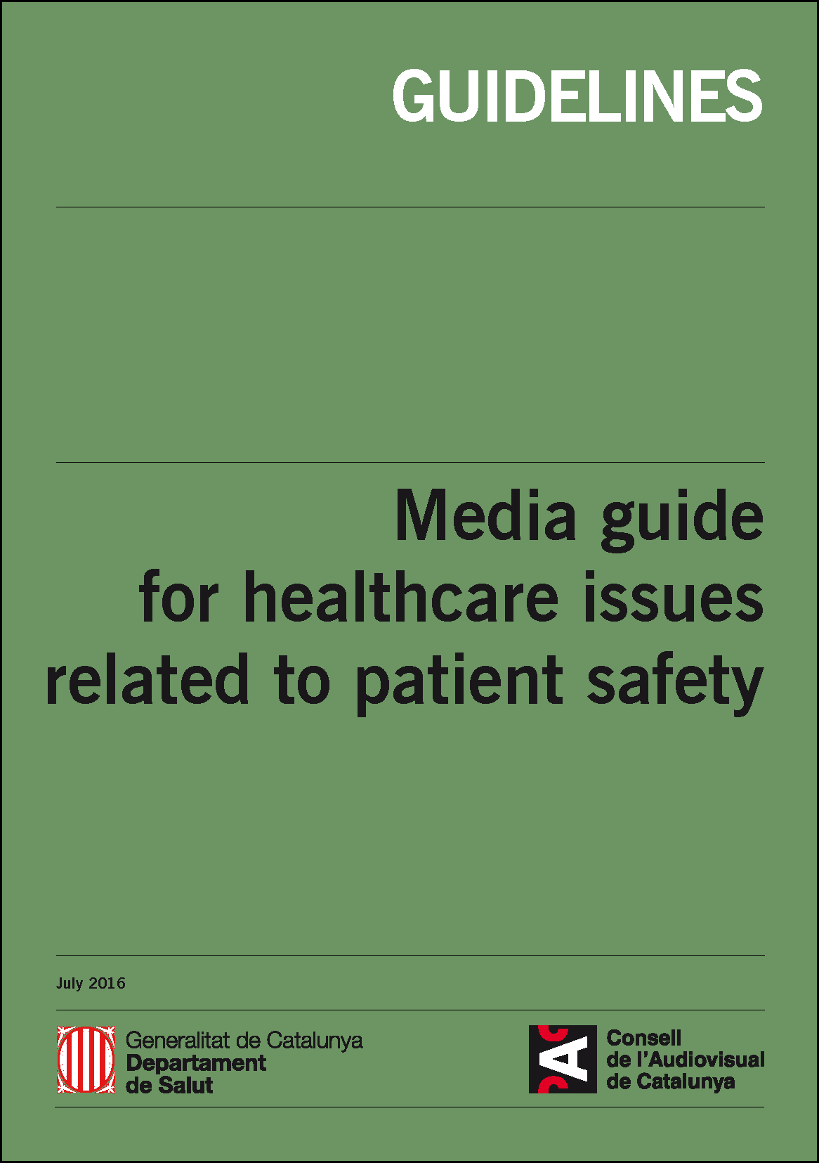 Cover patient safety guidelines