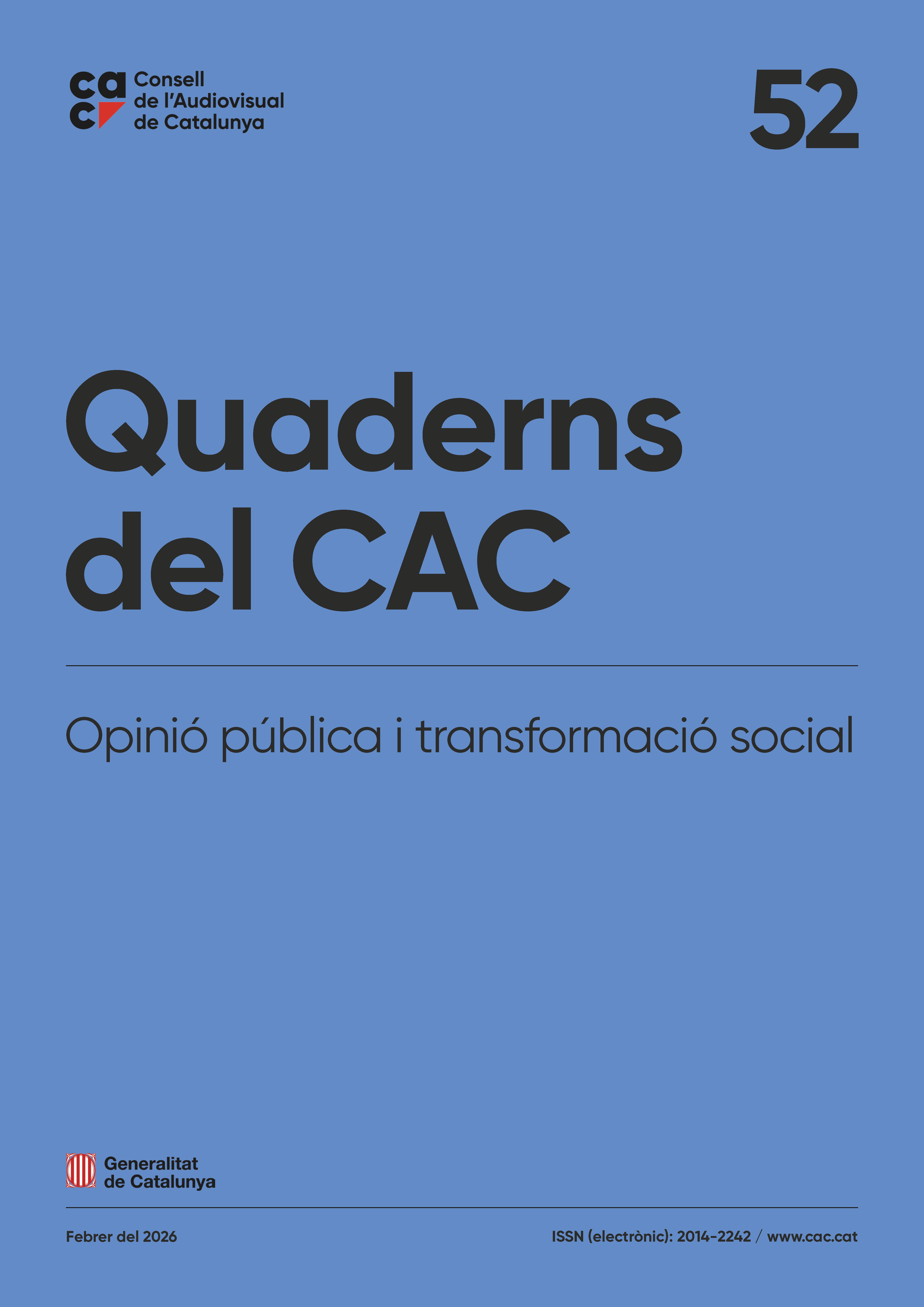 Portada Quaderns del CAC 52 català