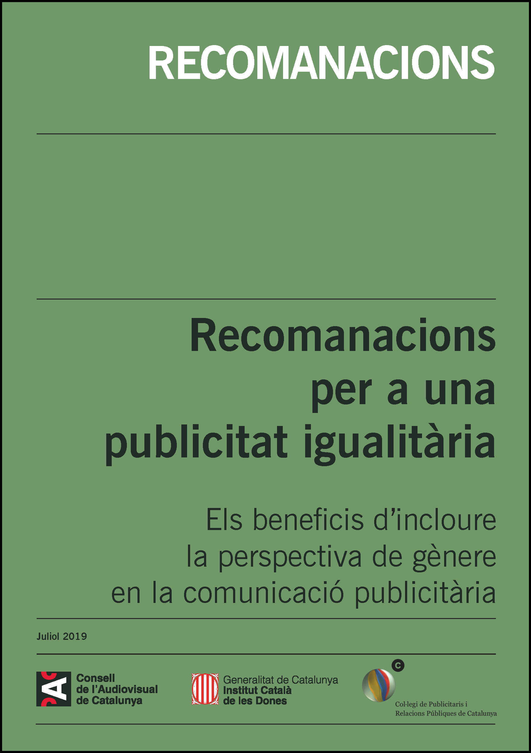 Portada recomanacions publicitat igualitària