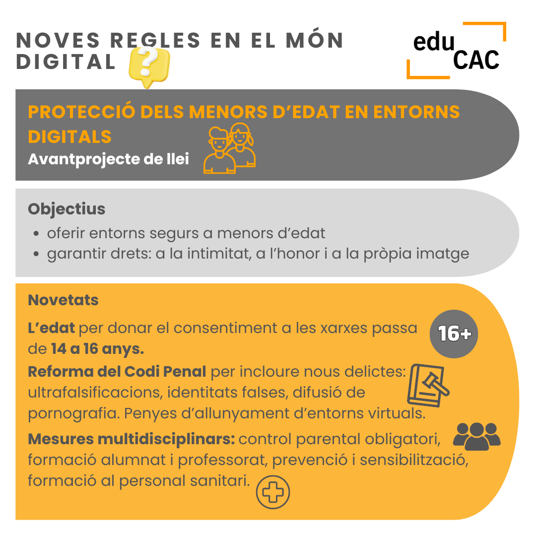 principals informacions avantprojecte protecció de menors
