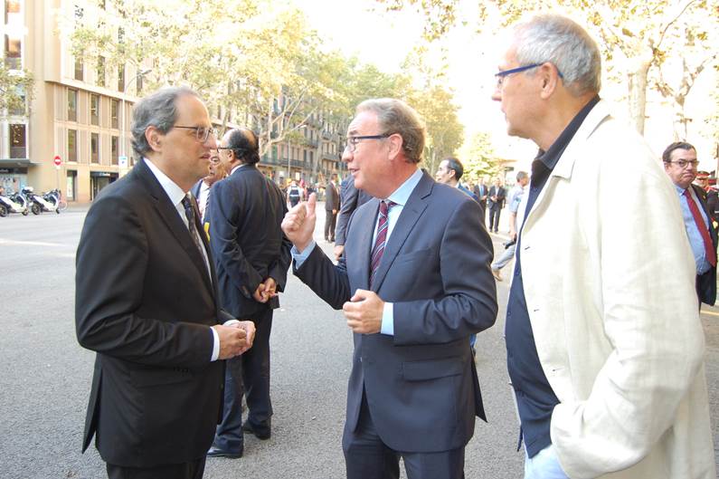 M.H. Sr. Joaquim Torra (esquerra), Roger Loppacher, Salvador Alsius