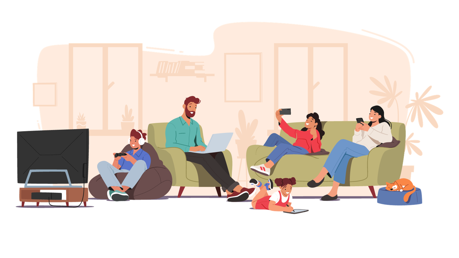 familia utilitzant tecnologia