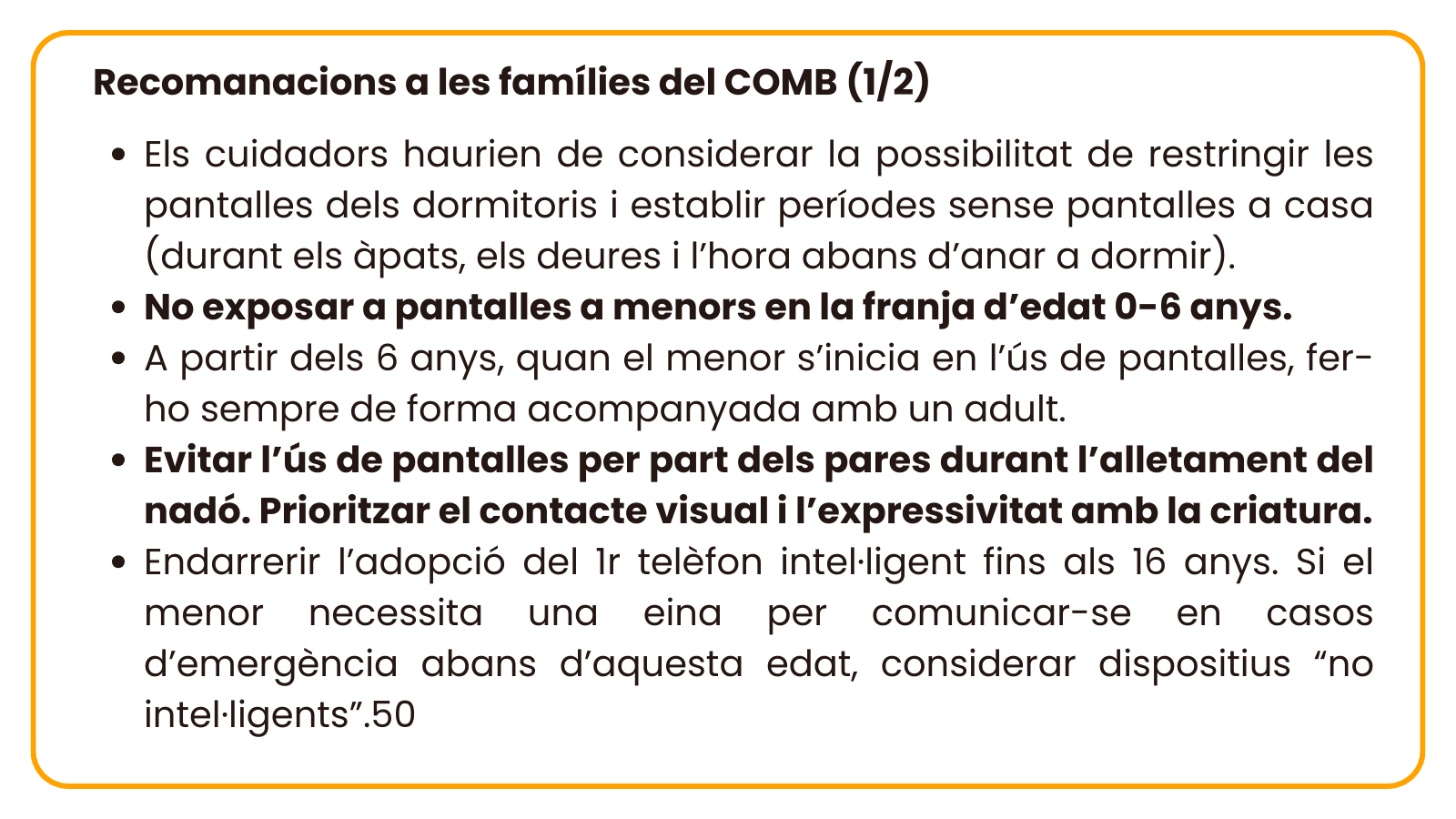 recomanacions del comb per a famílies 1