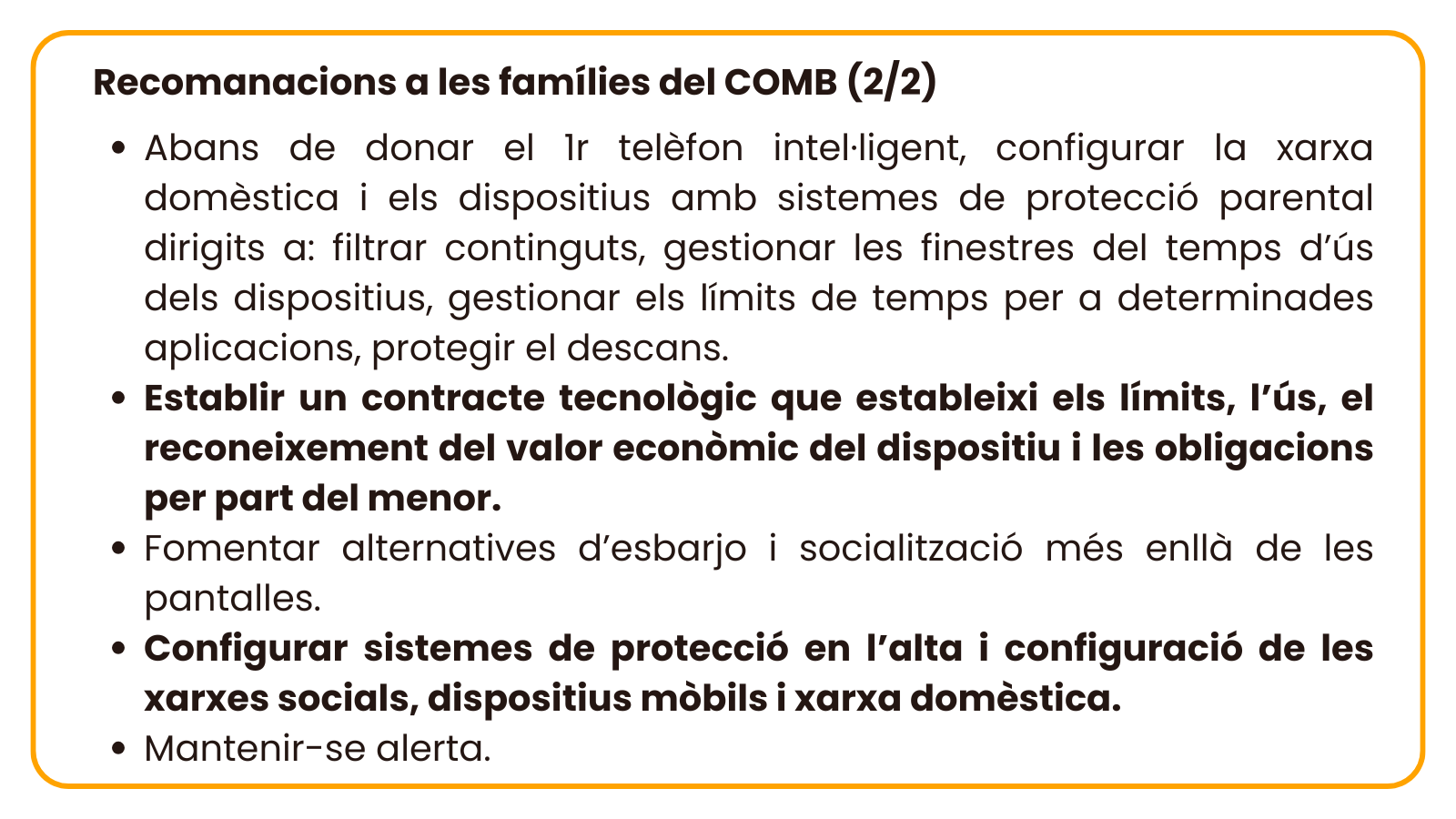 recomanacions del comb per a famílies 2