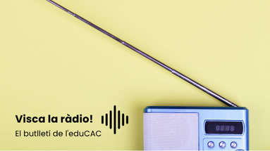 radio antiga sobre fons groc 